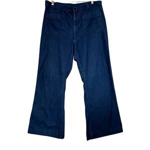VTG U.S. Navy Denim Dungarees 38x30 XL Blue Flare Jeans Utility Flame Retardent